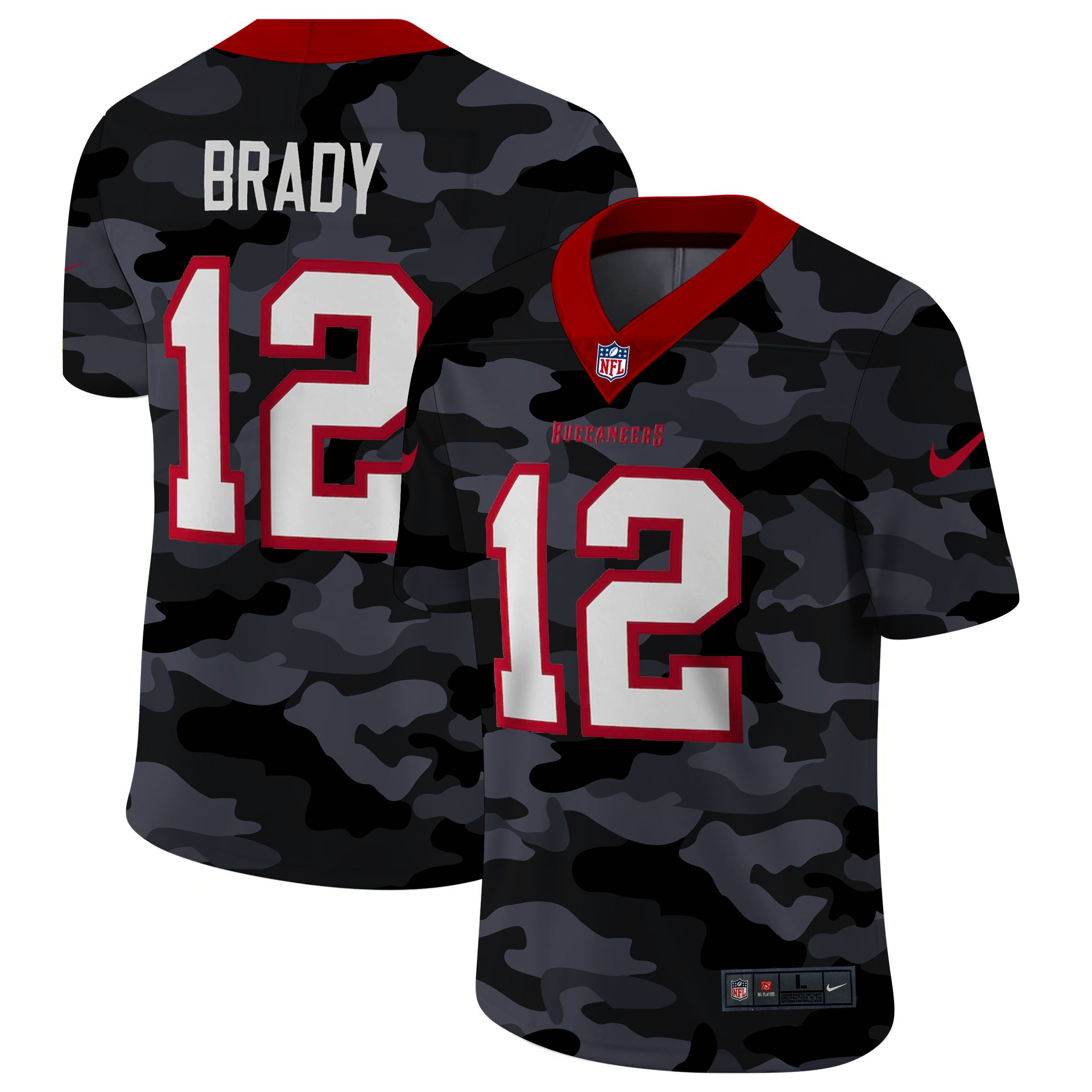Men Tampa Bay Buccaneers #12 Brady 2020 Nike Camo Salute to Service Limited NFL Jerseys